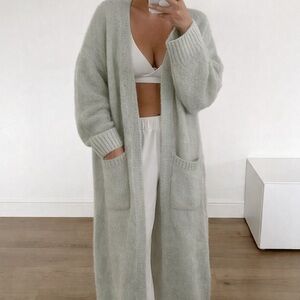 Zara Oversized Long Patch Pocket Cardigan